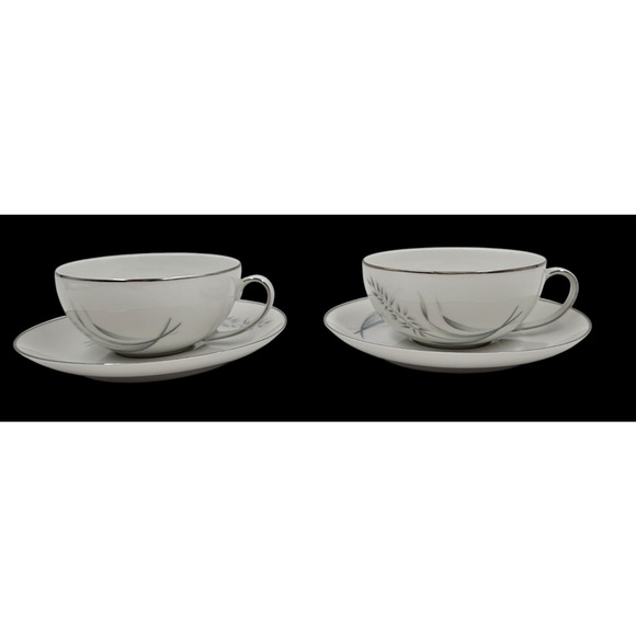 Vita Craft Avenaire Flat Cup & Saucer Wheat Silver Germany Coffee Tea Set of 2 - Picture 3 of 8